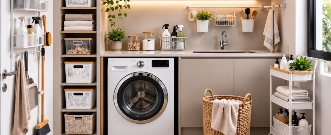 🧺 Como Organizar uma Lavanderia Pequena: 7 Soluções Inteligentes para Ganhar Espaço