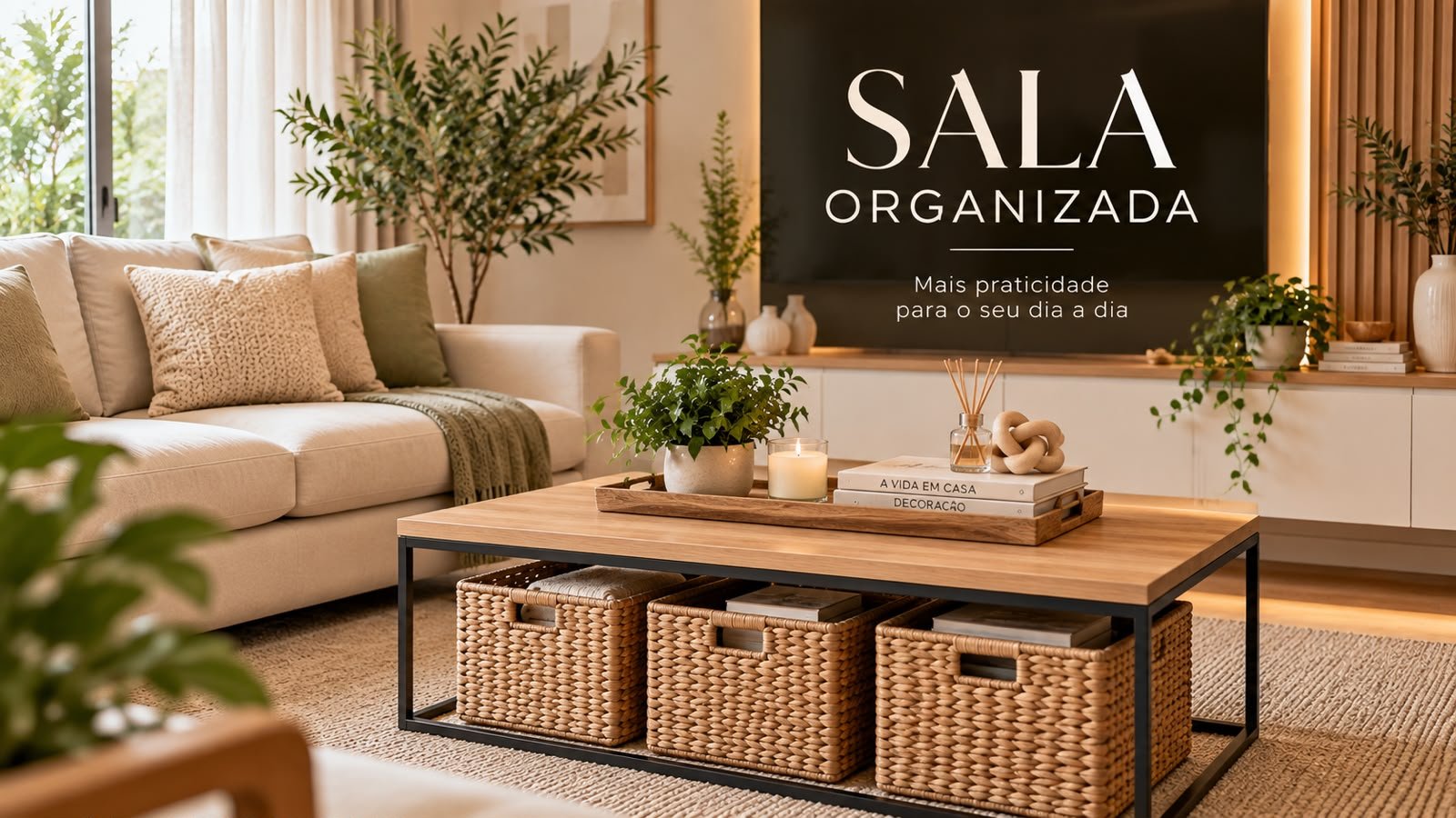 Sala organizada: ideias simples para deixar o ambiente bonito, leve e funcional